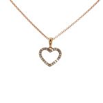 9 Carat Rose Gold Heart Pendant
