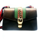 Gucci Sylvie Leather Plain Handbag