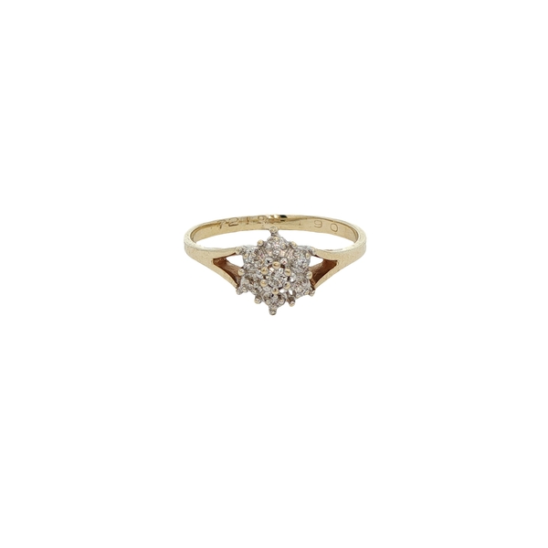 9 Carat Yellow & White Gold Flower Design Ring