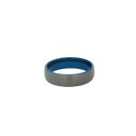 Gents Tungsten Ring - Silver - Blue Inner -