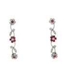18 Carat White Gold Diamonds & Ruby Earings