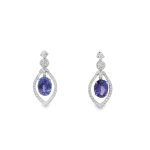 18 Carat White Gold Tanzanite Earings
