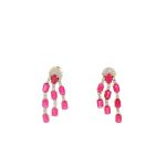 18 Carat Yellow Gold Ruby Earings