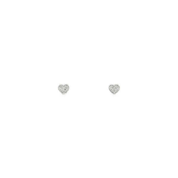 9 Carat White Gold Heart Shape Earings