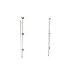 9 Carat White Gold Drop Earings