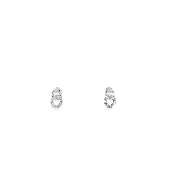 9 Carat White Gold Drop Earings