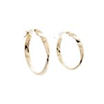9 Carat Yellow Gold Twisted Hoops Earings
