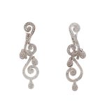 18 Carat White Gold Drop Earings