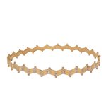 21 Carat Yellow & White Gold Zig Zag Design Bangle