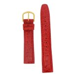 18 mm Leather Straps - Red - Croc Design -