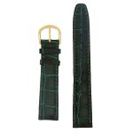 18 mm Leather Straps - Green - Croc Design -